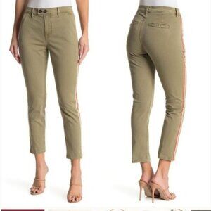 Frame Womens Olive Green Pants With Red & White Side Stripe Size 27